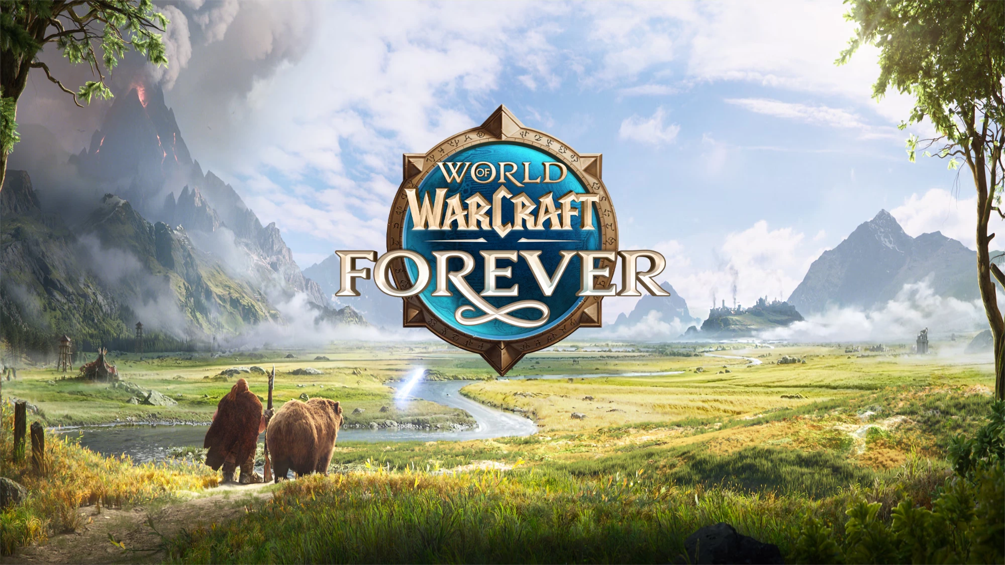World of Warcraft: Forever logo over a landscape
